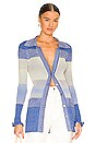 view 1 of 4 Bianca Cardigan in Cobalt Space Dye