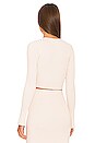 view 3 of 4 Kayla Compact Rib Cropped Cardigan in Chantilly