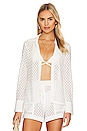 view 1 of 5 Tyler Crochet Lace Cover Up Collared Cardigan in White