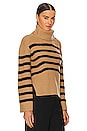 view 2 of 4 Adrienne Turtleneck Sweater in Camel Melange Black Stripe