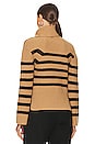 view 3 of 4 Adrienne Turtleneck Sweater in Camel Melange Black Stripe