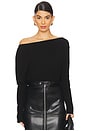 view 1 of 4 Lavina Draped Off Shoulder Sweater in Black