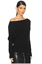 view 2 of 4 Lavina Draped Off Shoulder Sweater in Black