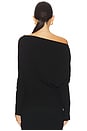 view 3 of 4 Lavina Draped Off Shoulder Sweater in Black