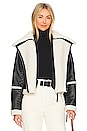 view 1 of 5 Corinne Vegan Sherpa Moto Jacket in Black Multi