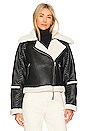 view 2 of 5 Corinne Vegan Sherpa Moto Jacket in Black Multi