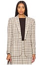 view 2 of 6 Lillie Peak Lapel Single Breasted Blazer in Sand Plaid