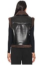 view 4 of 5 Daniels Faux Leather Sherpa Vest in Black Chocolate