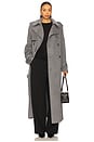view 1 of 5 CASACO LONGO COM CINTO RUMI in Heather Grey