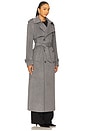 view 3 of 5 CASACO LONGO COM CINTO RUMI in Heather Grey