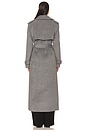 view 5 of 5 CASACO LONGO COM CINTO RUMI in Heather Grey