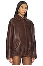 view 2 of 4 Huntington Oversized Jacket in Distressed Chocolate