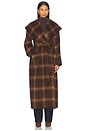view 2 of 4 Mulholland Plaid Robe Coat in Chocolate Plaid
