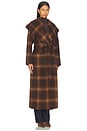 view 3 of 4 Mulholland Plaid Robe Coat in Chocolate Plaid
