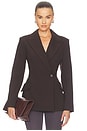 view 1 of 4 Surabhi Hourglass Blazer in Chocolate