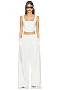 view 5 of 6 Rhea Cotton Wide Leg Pant in White