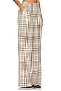 view 2 of 6 Leroy Pleated Wide Leg Pant in Sand Plaid