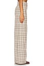 view 3 of 6 Leroy Pleated Wide Leg Pant in Sand Plaid