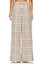 view 4 of 6 Leroy Pleated Wide Leg Pant in Sand Plaid