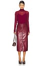 view 5 of 6 FALDA MIDI BIANCA in Oxblood