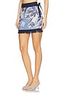 view 3 of 6 Mini Wrap Skirt in Blue Hydrangea Floral