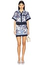 view 5 of 6 Mini Wrap Skirt in Blue Hydrangea Floral
