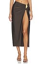 view 1 of 6 Eiana Shell Midi Skirt in Chocolate