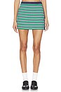 view 1 of 6 JUPE MINI EN MAILLE FRANKY in Kelly Green Stripe