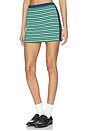 view 3 of 6 JUPE MINI EN MAILLE FRANKY in Kelly Green Stripe