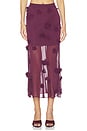 view 1 of 6 Cora Floral Applique Midi Skirt in Fig