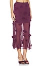 view 2 of 6 Cora Floral Applique Midi Skirt in Fig