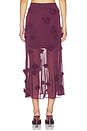 view 4 of 6 Cora Floral Applique Midi Skirt in Fig