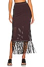 view 2 of 5 Arden Fringe Skirt in Chocolate & Black