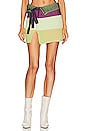 view 1 of 4 Ivana Cashmere Wrap Mini Skirt in Lime Multi