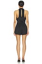 view 3 of 3 Halia Draped Satin Romper in Black