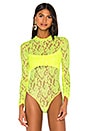 view 2 of 5 x REVOLVE Long Sleeve Bodysuit in Neon Yellow Lace