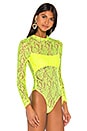 view 3 of 5 x REVOLVE Long Sleeve Bodysuit in Neon Yellow Lace