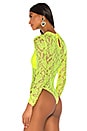 view 4 of 5 x REVOLVE Long Sleeve Bodysuit in Neon Yellow Lace