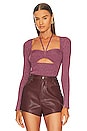 view 1 of 4 Alexia Marled Halter Tie Top in Mulberry Multi