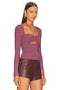 view 2 of 4 Alexia Marled Halter Tie Top in Mulberry Multi