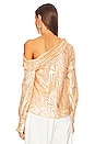 view 3 of 5 Alice One Shoulder Top in Apricot Metallic Moire