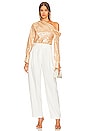 view 4 of 5 Alice One Shoulder Top in Apricot Metallic Moire