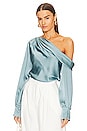 view 1 of 5 Alice One Shoulder Top in Celeste Blue