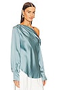 view 2 of 5 Alice One Shoulder Top in Celeste Blue