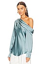 view 3 of 5 Alice One Shoulder Top in Celeste Blue