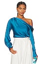 view 1 of 4 Alice One Shoulder Top in Phthalo Blue