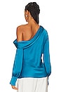 view 3 of 4 Alice One Shoulder Top in Phthalo Blue