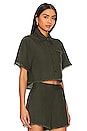 view 2 of 4 Solange Cropped Shirt in Army