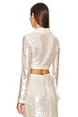 view 3 of 5 Finch Crop Wrap Top in Champagne