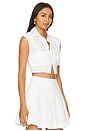 view 2 of 4 Emie Cropped Box Sleeve Top in White